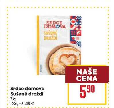 Srdce domova Sušené droždí 7g 