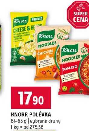 KNORR POLÉVKA 61-65 g vybrané druhy 