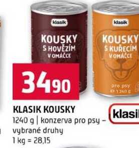 KLASIK KOUSKY 1240 g konzerva pro psy vybrané druhy
