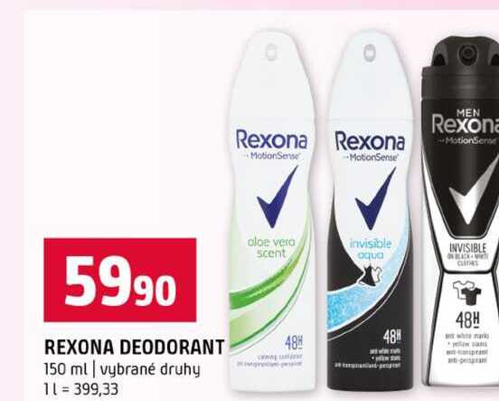 REXONA DEODORANT 150 ml vybrané druhy 