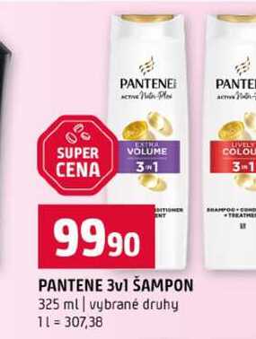 PANTENE 3v1 ŠAMPON 325 ml vybrané druhy Terno