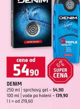 DENIM 250 ml sprchový gel 100 ml voda po holení Terno