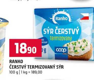RANKO ČERSTVÝ TERMIZOVANÝ SÝR 100 g