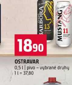 OSTRAVAR 13 MUSTANG 11 0,5l pivo vybrané druhy 