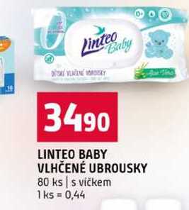 LINTEO BABY VLHČENÉ UBROUSKY 80 ks s víčkem Terno