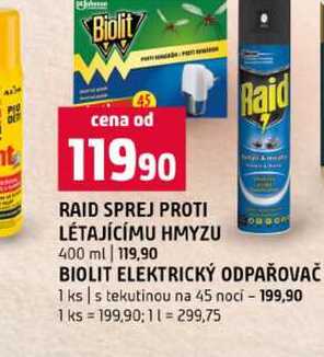 RAID SPREJ PROTI LÉTAJÍCÍMU HMYZU 400 ml Terno