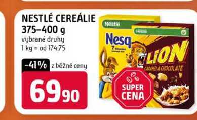 NESTLÉ CEREÁLIE 375-400 g vybrané druhy 