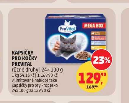 KAPSIČKY PRO KOČKY PREVITAL různé druhy 24×100g