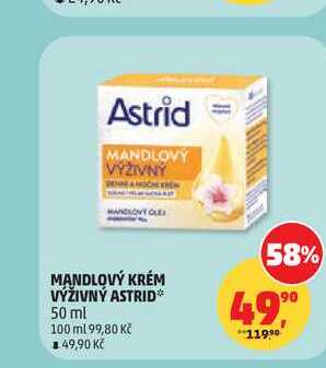 MANDLOVÝ KRÉM VÝŽIVNÝ ASTRID 50ml Penny Market