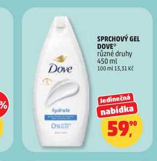 SPRCHOVÝ GEL DOVE 450 ml Penny Market