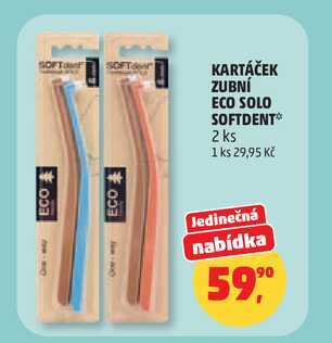 KARTÁČEK ZUBNÍ ECO SOLO SOFTDENT 2 ks Penny Market