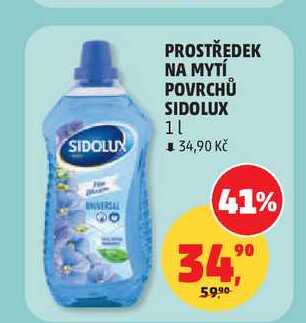 PROSTŘEDEK NA MYTÍ POVRCHŮ SIDOLUX 1l