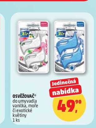 Air OSVĚŽOVAČ do umyvadla vanilka, moře či exotické květiny 1 ks Penny Market