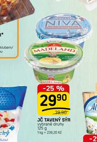 JČ TAVENÝ SÝR vybrané druhy 125 g