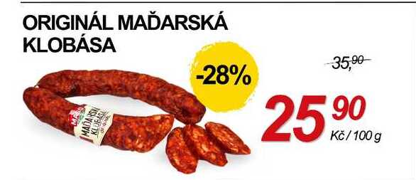 ORIGINÁL MAĎARSKÁ KLOBÁSA, 100 g