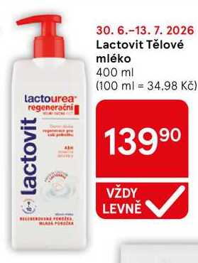 Lactovit Tělové mléko, 400 ml 