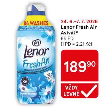 Lenor Fresh Air Aviváž, 86 PD Tesco