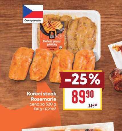 Kuřecí steak Rosemarie cena za 520 g 