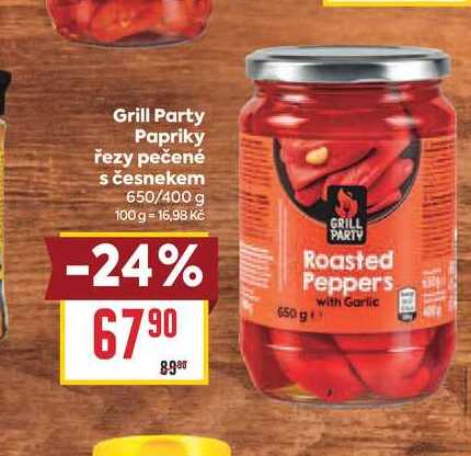 Grill Party Papriky řezy pečené s česnekem 650/400 g 