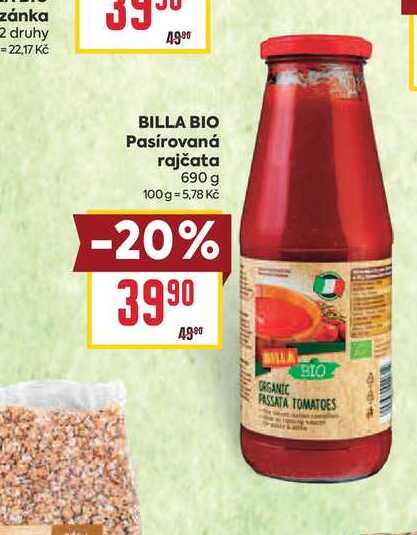 BILLA BIO Pasírovaná rajčata 690 g