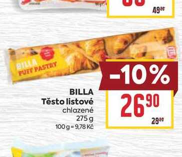 BILLA Těsto listové chlazené 275 g 