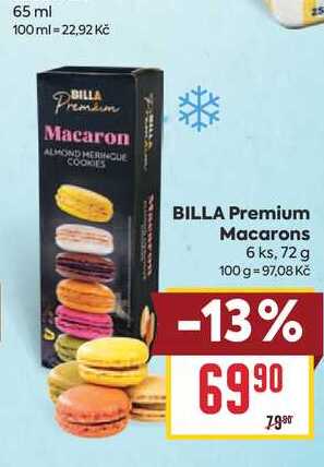 BILLA Premium Macarons 6 ks, 72 g 
