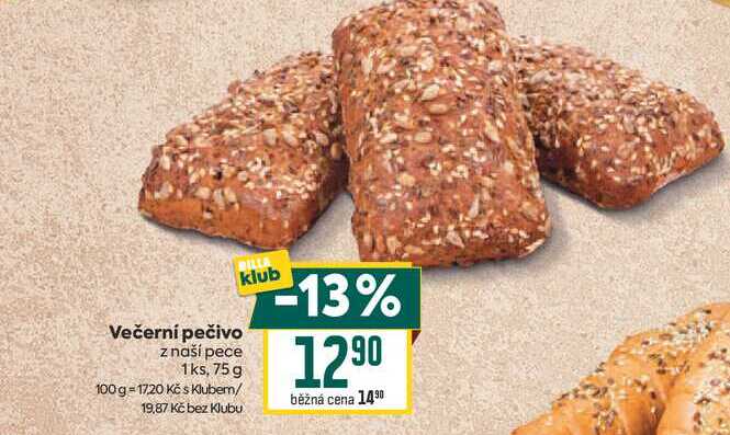 Večerní pečivo z naší pece 1ks, 75 g 