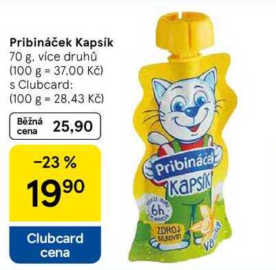 Pribináček Kapsík, 70 g, více druhů 
