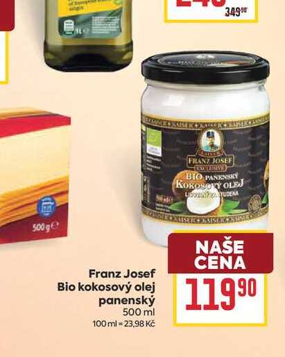Franz Josef Bio kokosový olej panenský 500 ml 