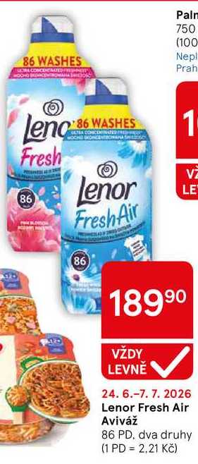 Lenor Fresh Air Aviváž, 86 PD, dva druhy  