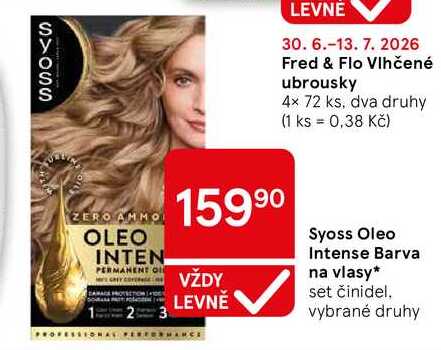 Syoss Oleo Intense Barva na vlasy, set činidel. vybrané druhy Tesco