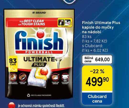 Finish Ultimate Plus kapsle do myčky na nádobí, 83 ks