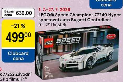 LEGO® Speed Champions 77240 Hyper sportovní auto Bugatti Centodieci 9+, 291 kostek Tesco