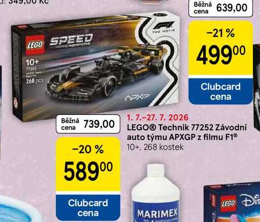 LEGO® Technik 77252 Závodní auto týmu APXGP z filmu F1® 10+, 268 kostek Tesco