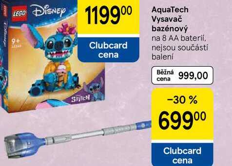 AquaTech Vysavač bazénový, na 8 AA baterií, nejsou součástí balení 