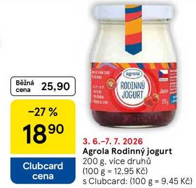 Agrola Rodinný jogurt, 200 g, více druhů