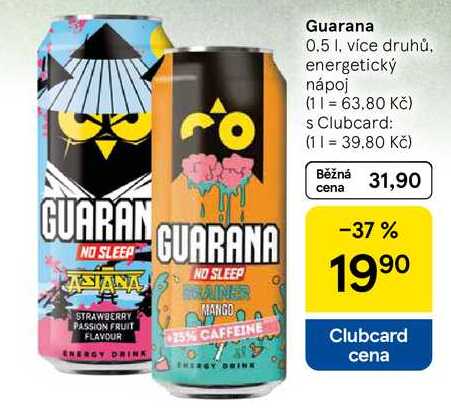 Guarana, 0.5 l, více druhů, energetický nápoj  