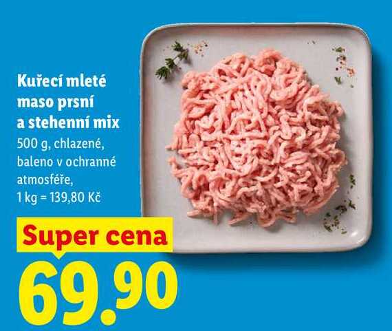 Kuřecí mleté maso prsní a stehenní mix, 500 g 