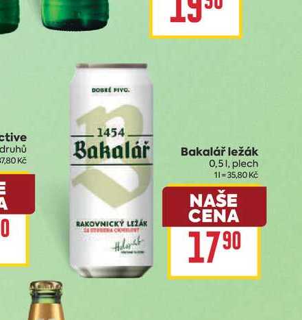 Bakalář ležák 0,51, plech 