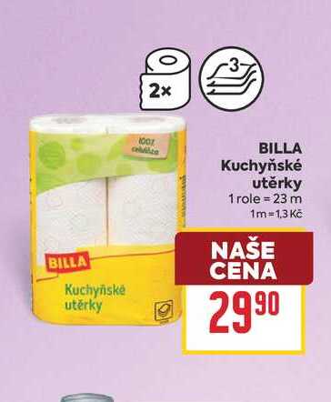 BILLA Kuchyňské utěrky 1 role BILLA