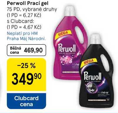Perwoll Prací gel, 75 PD Tesco