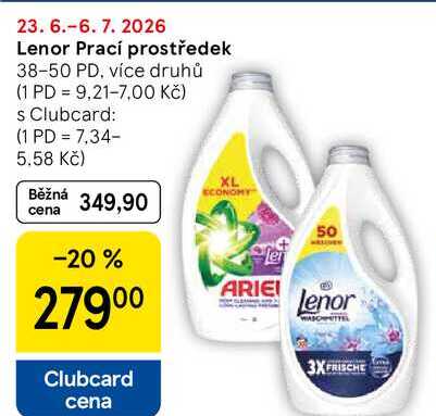 Lenor Prací prostředek, 38-50 PD, více druhů Tesco
