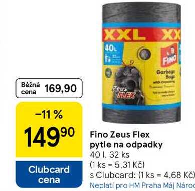 Fino Zeus Flex pytle na odpadky, 40 l, 32 ks Tesco