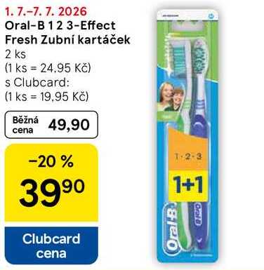 Oral-B 12 3-Effect Fresh Zubní kartáček, 2 ks