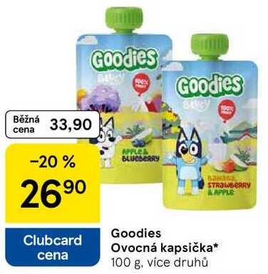 Goodies Ovocná kapsička, 100 g, více druhů Tesco