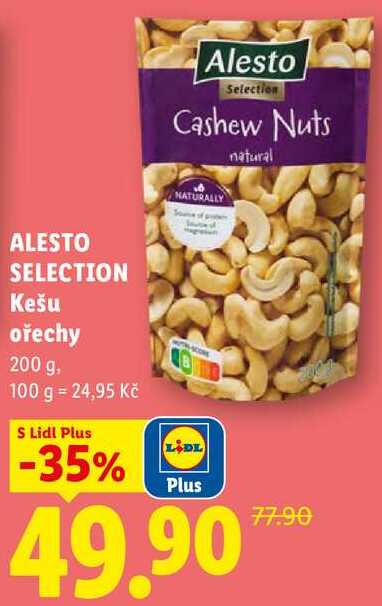 ALESTO SELECTION Kešu ořechy, 200 g 