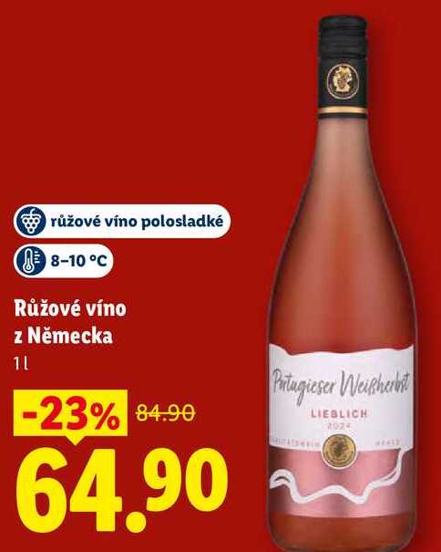 Růžové víno z Německa, 1 l