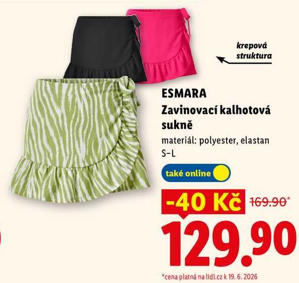 ESMARA Zavinovací kalhotová sukně
