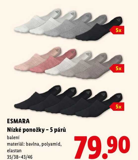 ESMARA Nízké ponožky - 5 párů