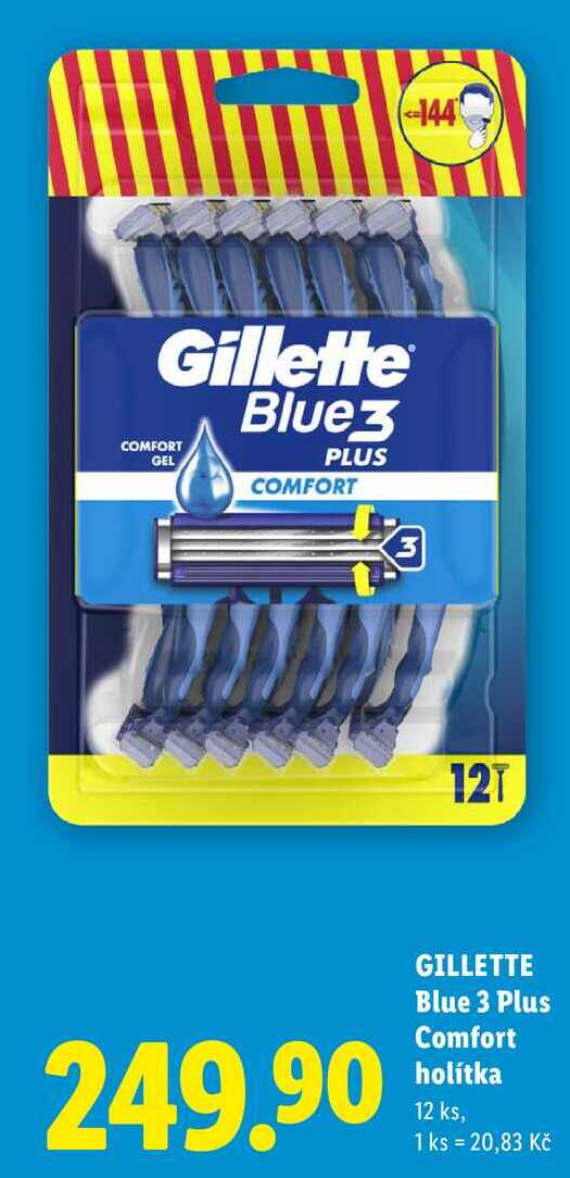 GILLETTE Blue 3 Plus Comfort holítka, 12 ks
